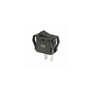 Ideal 774038 Rocker Switch, SPST, O-F, Spade, Black