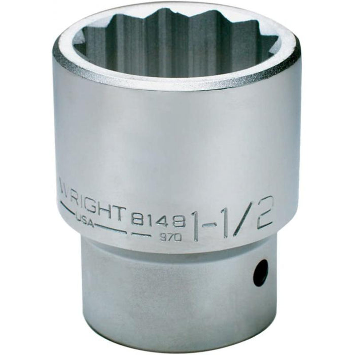 Wright Tool 8134 Square 12 Point Standard Socket 1 Inch Drive