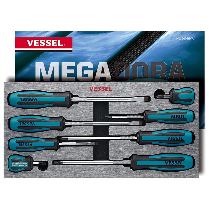 Vessel Tools 9008EVA  MEGADORA Screwdriver Set, 8 pieces