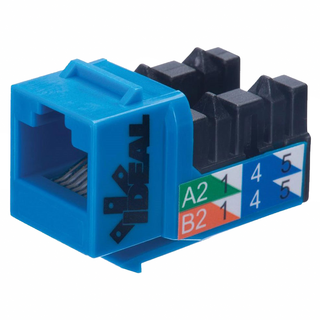 Ideal 89-760BU CAT6 250MHz 8P8C Keystone Jack - Blue, 5/Pack