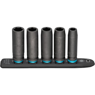 Hazet 900SLG-SR/5 SmartRail 1/2" Impact Metric Deep Socket Set, 5 Pieces