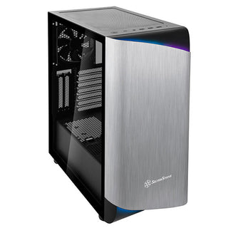 SilverStone SEA1SB-G ATX mid-tower case with aluminum bezel and steel chassis