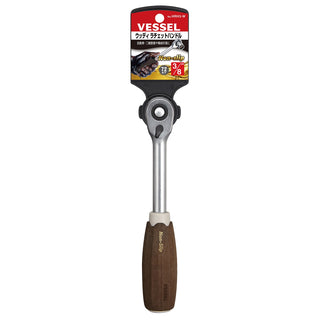 Vessel Tools HRH3W Wood-Compo Ratchet Handle, 3/8" Drive