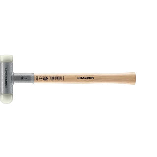 Halder 3366.230 Supercraft Dead Blow, Non-Rebounding Hammer with Nylon Face Inserts Steel Housing and Hickory Handle