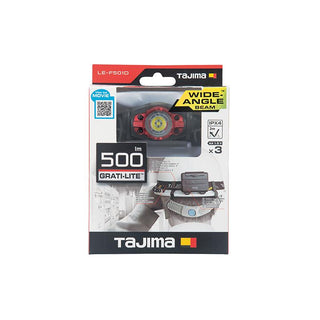 Tajima Tool LE-F501D GRATI-LITE Wide Angle Beam Headlamp with Separate Battery Compartment 500 lm