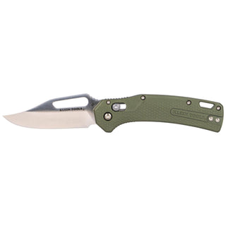 Klein Tools OGK002GNT Resurgence Hunting Pocket Knife, Green & Clip Point