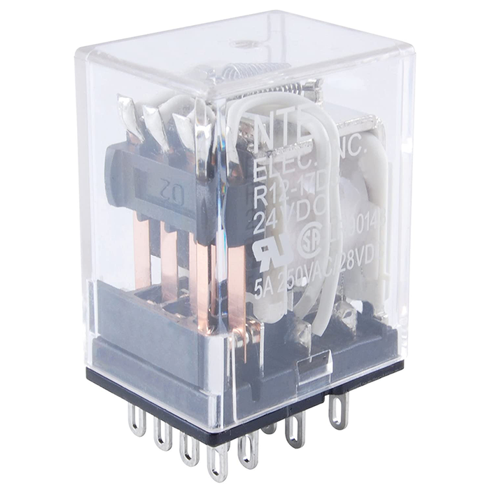 R14-17D10-24 RELAY-4PDT 10A 24VDC WITH PLUG-IN/SOLDER TERMINALS