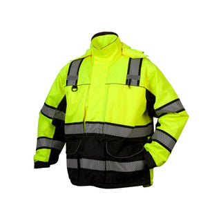 Pyramex RPB3610 Class 3 Hi-Vis Lime Multi-Layer Parka