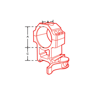 UTG RQ2W3104 Max Strength 30 mm Low Profile QD Scope Rings, 22 mm Width