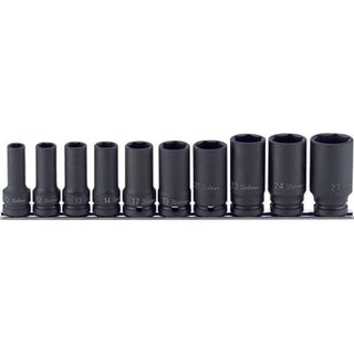 Ko-Ken RS14301X/10 Socket set 10-27mm 6 Point 300mm Thin walled 10 pieces 1/2 Sq. Drive