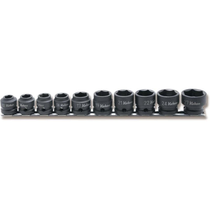 Koken RS14401MS/10 Socket set 10-27mm 6 Point 300mm Thin walled 10 pieces 1/2 Sq. Drive