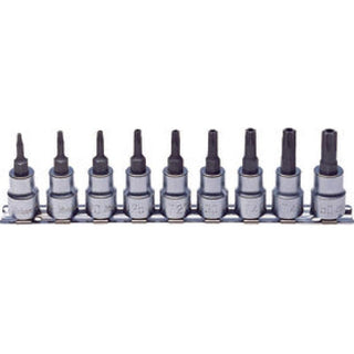 Ko-Ken RS3025/9-HOLE Bit Socket Set TORX® T10H-T50H Tamper Resistant 200mm 9 Pieces 3/8 Sq. Drive