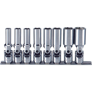 Ko-Ken RS3340M/8-L75 3/8 Sq. Dr. Universal Socket set 8mm-19mm 6 point Length 75mm 8 pieces