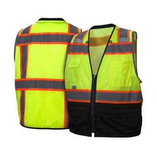 Pyramex RVZ44 Type R - Class 2 Hi-Vis Safety Vest with Black Bottom