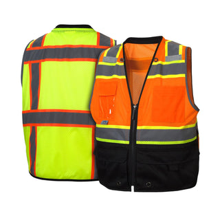Pyramex RVZ44 Type R - Class 2 Hi-Vis Safety Vest with Black Bottom