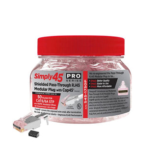 Simply45 S45-1750P - ProSeries Cat6/6a STP Shielded External Ground  Pass Through RJ45