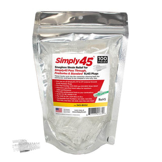 Simply45 S45-B002  Integrated Strain Reliefs for Simpy45® Unshielded Pass Through & Standard RJ45