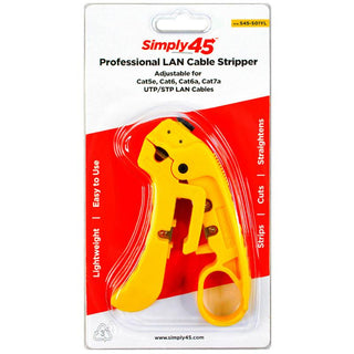 Simply45 S45-S01YL  Adjustable LAN Cable Stripper for Shielded & Unshielded Cat7a/6a/6/5e  Yellow