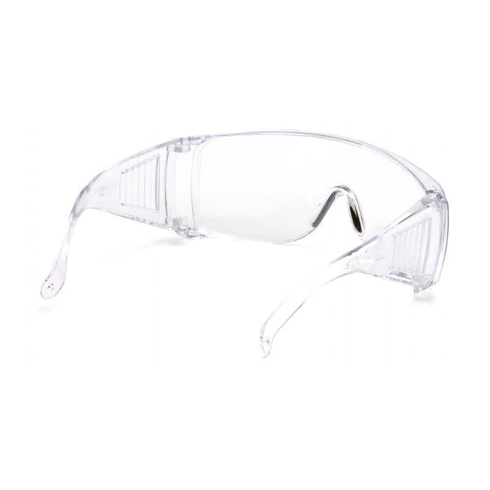 Pyramex S510SD Solo Dispenser packaging includes 12 individually wrapped, clear lens glasses