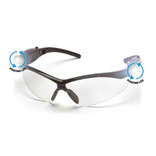 Pyramex SB6310SPLED PMXTREME Clear Lens with Black Frame and Pivoting LED Temples