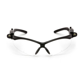 Pyramex SB6310STPLEDR25 PMXtreme Readers Clear +2.5 Anti-Fog Reader Lens with Black Frame and LED Temples Safety Glasses