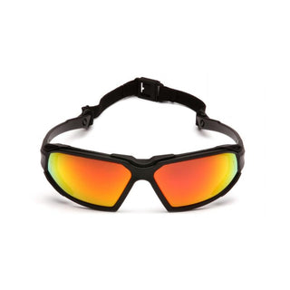 Pyramex SBB5055DT Sky Red Mirror Anti-Fog Lens with Black Frame