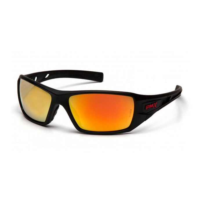 Pyramex SBRF10445D Velar Safety Glasses - Black Frame - Ice Orange Mirror Lens