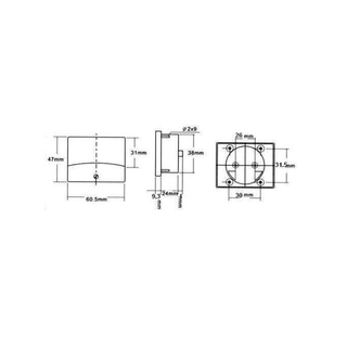 Velleman AIM60005 50uA DC Panel Meter, Analog, 2.4" x 1.9"