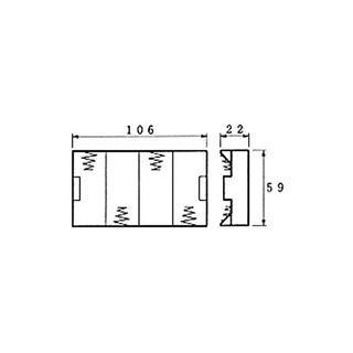 Velleman BH243B Battery Holder for 4 x C-Cell with Snap Terminals