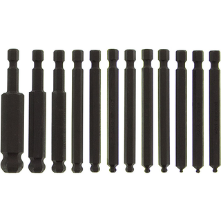 Bondhus 10836 Set of 12 Balldriver Hex Power Bits, Sizes 5/64-1/2"