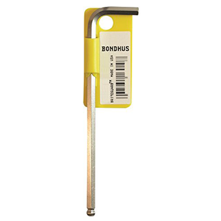 Bondhus 16914 3/8" x 6.8" Ball End Tip Hex Key L-Wrench with BriteGuard Finish, Tagged and Barcoded, Long Arm, 5 Pack