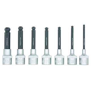 Bondhus 23445 ProHold Socket Hex Bits Set, 2", 7 Piece