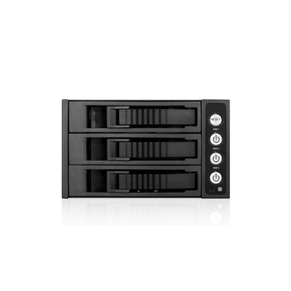 iStar BPU-230SATA-BLACK  2x 5.25" to 3x 3.5" 2.5" SAS SATA 6 Gbps HDD SSD Hot-swap Rack