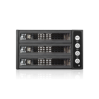 iStarUSA BPU-230SATA-KL  2x 5.25" to 3x 3.5" 2.5" SAS SATA 6 Gbps HDD SSD Hot-swap Rack with Key Lock