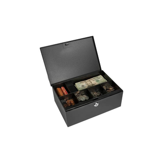 Barska CB11792 Cash Box and Six Compartment Tray with Key Lock