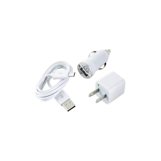 Dantona CEL-CHGMICRO Micro USB Vehicle and Wall Chargers - White