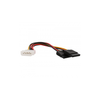 Syba CL-CAB40021 4 Pin Molex Male to Two 15 Pin SATA Power Cable