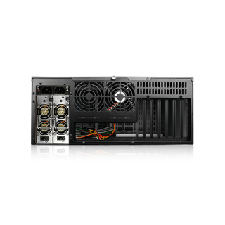 iStarUSA D2-407-BL-50R8P8 4U Compact Stylish Rackmount Chassis with 500W Redundant Power Supply