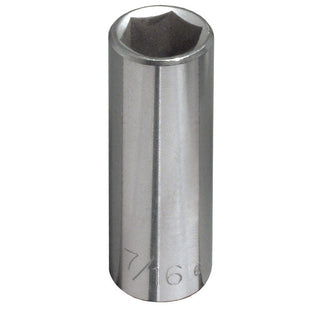 Klein Tools 65610 1/4'' Deep 6-Point Socket, 1/4'' Drive