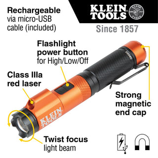 Klein Tools 56040 Rechargeable Focus Flashlight with Laser