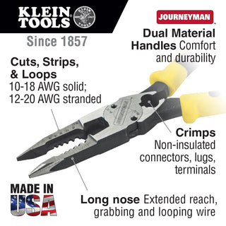 Klein Tools J207-8CR All-Purpose Pliers with Crimper