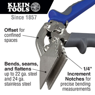 Klein Tools 86524 Offset Hand Seamer, 3-Inch