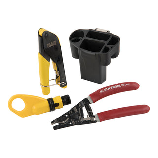 Klein Tools VDV011-852 Coax Installation Kit in Molded Hip Pouch has Crimper, Radial Stripper and Cable Cutter