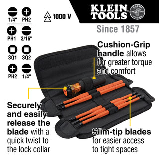 Klein Tools 32288 8-in-1 Insulated Interchangeable Screwdriver Set