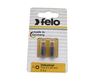 Felo 0715752865 T5 x 1" TORX® Industrial Bit, 2 Pack