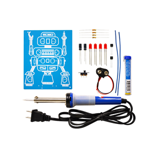 Elenco K-17SLD LED Robot Blinker Soldering Kit with Iron and Solder