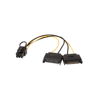 Kingwin PCI-04 8 Inch Dual 15P SATA Power 6P PCI Express Power Cable