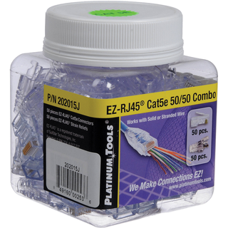 Platinum Tools 202015J EZ-RJ45 Cat5e 50/50 Combo Connector, by Platinum Tools