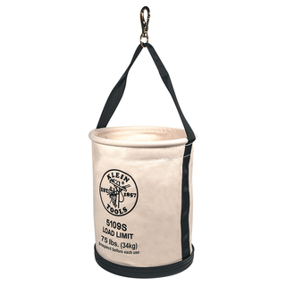 Klein Tools 5109S 6 Canvas with Swivel Snap Hook Wide-Opening Straight-Wall Bucket