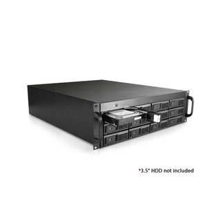 iStarUSA M-3120-JB 3U 3.5" 12-Bay Trayless JBOD Storage Rackmount Chassis